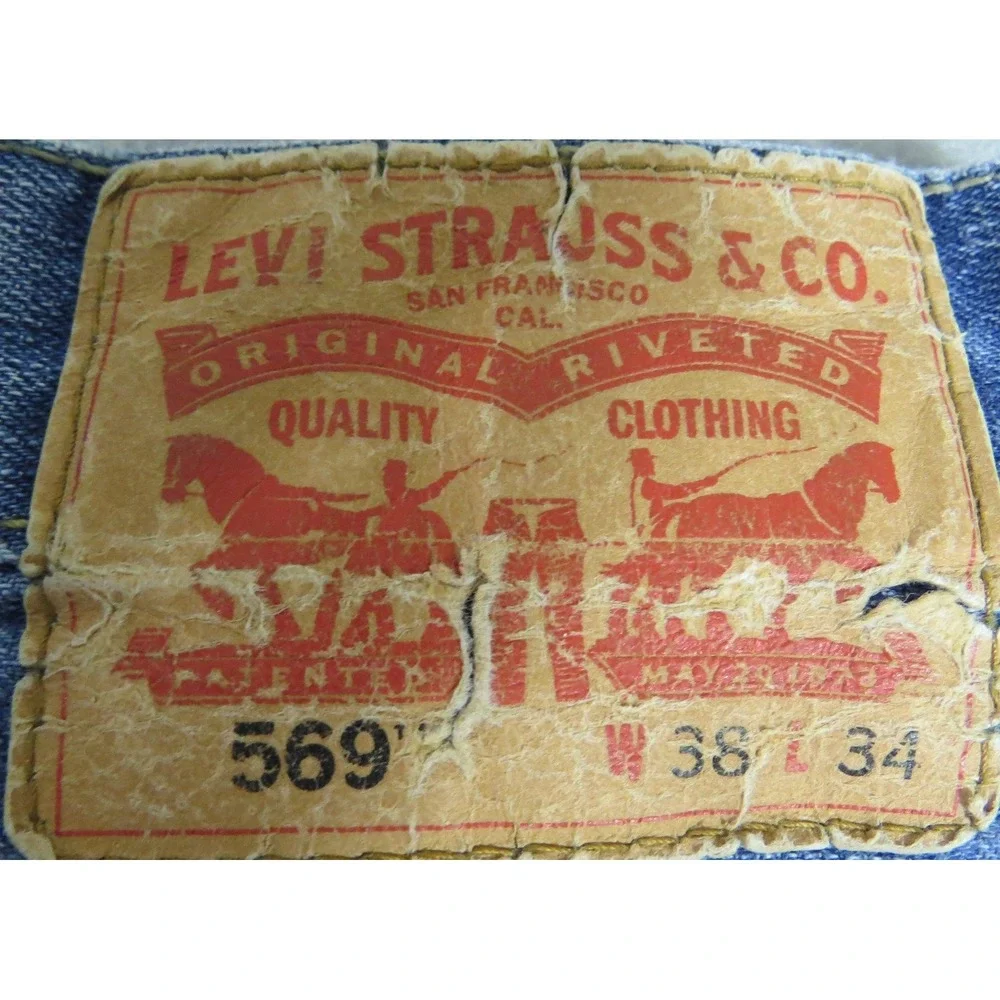 Levis 569 Loose Straight Jeans Men W38 L30 Light Wash Denim Baggy Skater Y2K GUC